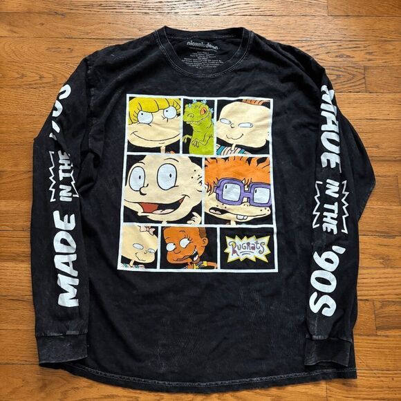 Nickelodeon Women's Black Made in the '90s Long Sleeve Rugrats T-Shirt Large - Picture 1 of 5